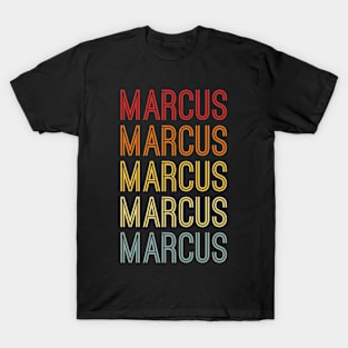 Marcus Name Vintage Retro Pattern T-Shirt